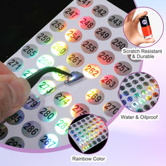 20 Sheets Number Stickers (Numbers 1-300), Self Adhesive Label Laser Stickers Wa