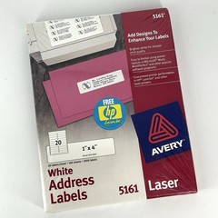 AVERY 5161 White EASY PEEL Mailing Address Labels 1″ x 4″ 2000pcs – 100 Sheets