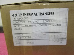 Qty(2000) 4×12 Thermal Transfer Fanfolded Shipping Labels – Zebra