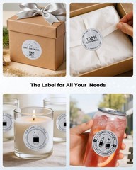 2 Inch Silver Glitter Thermal Labels, Round Thermal Printer Labels for Small …
