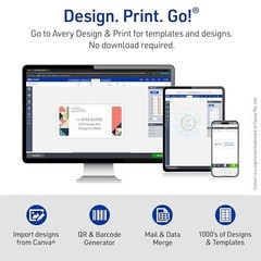 Customizable 2″ x 4″ Printable Shipping Labels – 1,250 Blank Stickers, White, 5-