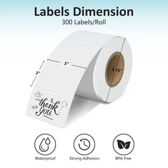 300 Clear Thermal Labels 3″ x 2″ – Waterproof Printer Stickers for Address, Tags