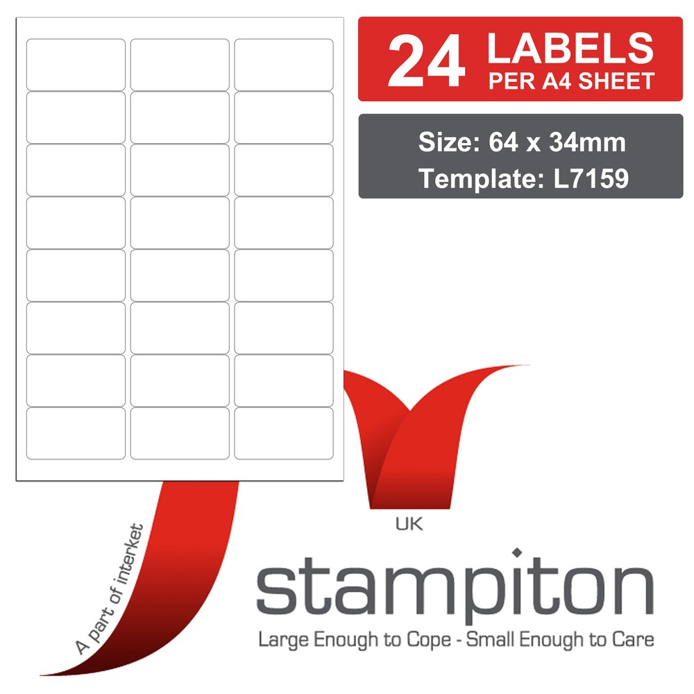 Stampiton Address Labels 500 A4 sheets 24 per sheet
