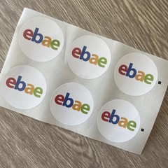 4.5 cm / 1.75 Inch Ebay Round white Stickers 100 Blue Red Green Yellow Ebae
