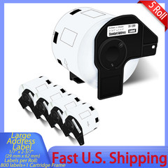 5Roll 28.9mm x 62mm DK-1209 DK1209 Large Address 4000 Label for Brother QL-650TD