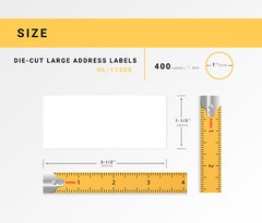 Non-OEM Fits BROTHER DK-1208 Labels (1-1/2″ x 3-1/2″) – (10) Rolls of 400