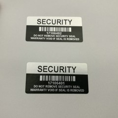 Silver black Color VOID Security Seal Warranty Label Sticker With Serial Number