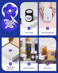 2 Inch Color Printing Thermal Label Stickers, Multi-Purpose Blue Thermal Sticker