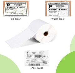 Direct Thermal Blank Shipping Labels 4 x 6 inch for Zebra (8 rolls) 1760 labels