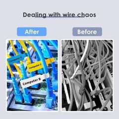 8 Sheet 240 Pcs Cable Labels for Management, Colorful Waterproof Cord Tags for E