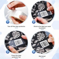 1200 Pcs Clear Label Protectors, 3.14 x 1.18 Waterproof Rectangle Label Stick…