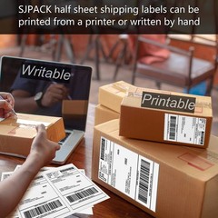Half Page Self Adhesive Shipping Labels, 8.5″ x 5.5″ Shipping Labels Compatib…