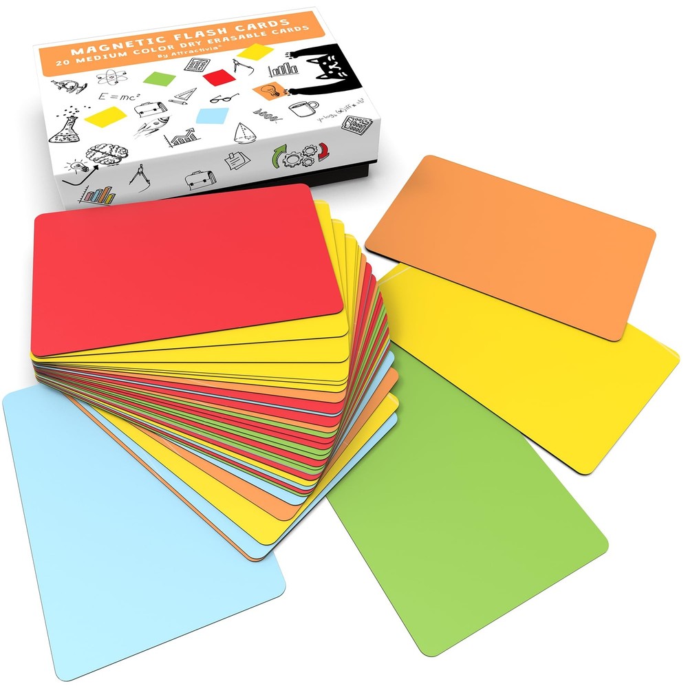 Dry Erase Magnetic Labels 3.7 x 2.8 in, Solid Colors, Medium Dry Erase Magnet…