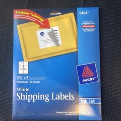 Avery TrueBlock 3 1/3″ x 4″ Permanent Inkjet Shipping Label – White, Pack of 150
