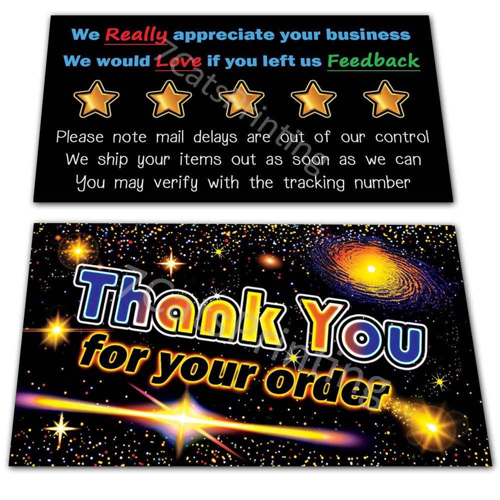 100 for eBay Seller Thank You For Your Order Cards Notes