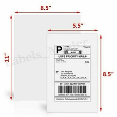 8.5×5.5 Half Sheet Shipping Labels Self Adhesive for Laser & Inkjet Printers US
