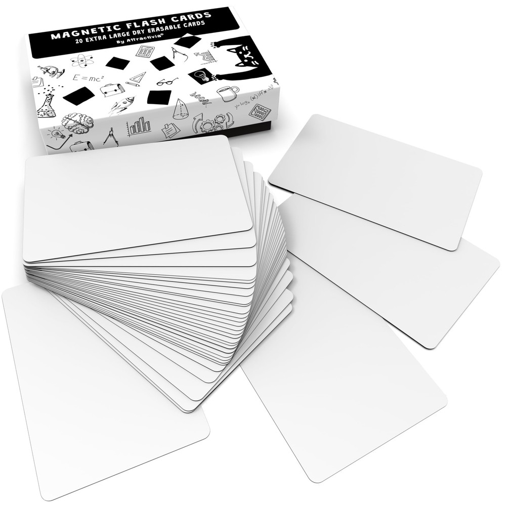 Dry Erase Magnetic Labels 7.3 x 5.6 in, Dry Erase Magnets, 20-Pack, White Era…
