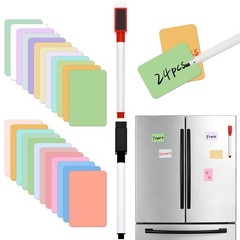 24 pcs Dry Erase Magnetic Labels, VEINARDYL 2.3″ x 1.6″ Reusable Magnet Name …