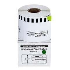 Non-OEM Fits BROTHER DK-2205 GREEN Continuous Labels – (1) Roll of 100′