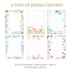 60 Pack Wildflower Stationery Letterhead Vintage Flower Letter 8.5 x 11 Inch …