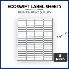 400 1.75×0.5 EcoSwift Laser Address Shipping Adhesive Labels 80/sheet 1 3/4 x1/2
