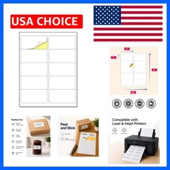 2″ x 4″ 30 Sheets, Printable White Sticker Labels, Laser/Inkjet Printing – Ma…