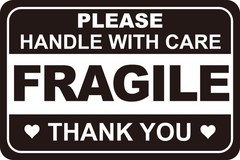2×3” inch 200PCS Black White Fragile Handle with Love Labels Stickers Shippi…