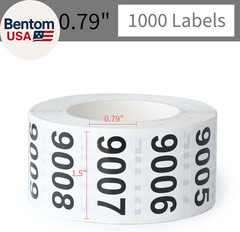 Consecutively Numbered Labels, 1.5 X 0.79 Inch Self-Adhesive Inventory Numbered