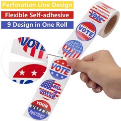 500 Pcs Vote Stickers Roll White Red Blue Self Adhesive Labels Patriotic for …