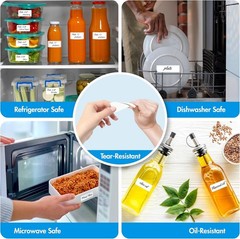 1000 Removable Food Labels – Water Resistant Blank Stickers for Organizing