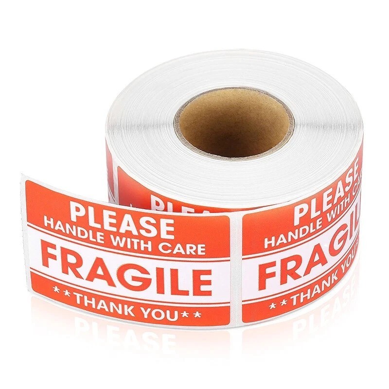 Fragile Handle With Care Sticker Warning Label Package Mailing Logo 250pc Roll