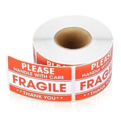 Fragile Handle With Care Sticker Warning Label Package Mailing Logo 250pc Roll