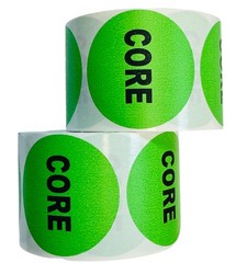 Core Labels – 2″ Round Green Quality Control Inventory Stickers 2RLS of 500EA