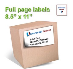 300 8.5 x 11 Full Page Quality Labels – Vertical Peel slit – Made in the USA