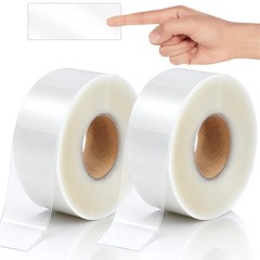 1200 Pcs Clear Label Protectors, 3.14 x 1.18 Waterproof Rectangle Label Stick…