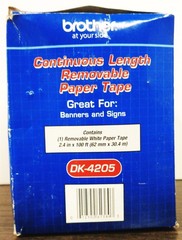 Brother DK-4205 Continuous Removable Label Tape, 2.4in x 100ft Roll, White