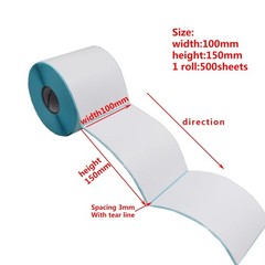 500 Per Roll Direct Thermal Shipping Labels Self-Adhesive Paper 4×6″