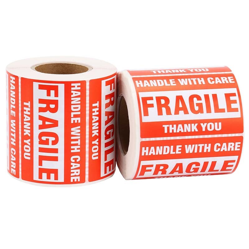 Fragile Stickers 1000 2×3″ Handle with Care Thank You Warning Label 500 Per Roll