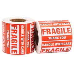 Fragile Stickers 1000 2×3″ Handle with Care Thank You Warning Label 500 Per Roll