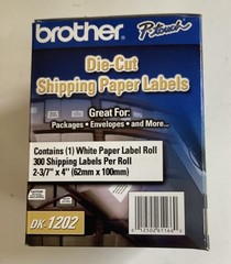 Brand New, Factory Sealed Brother Genuine DK-1202 Die-Cut Shipping Paper Labels.