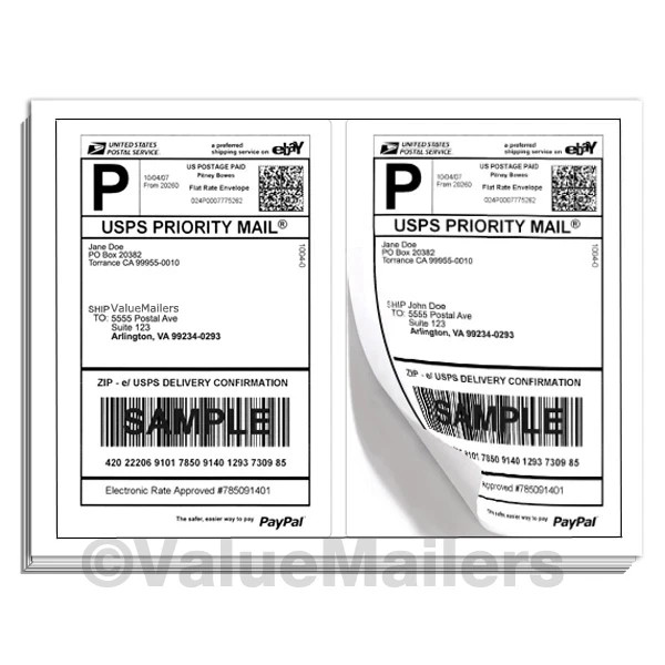 Labels 200 VM Brand Shipping Labels 2 Per Sheet 8.5 X 5.5 Premium Quality