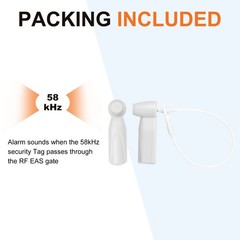 20Pcs Security Hard Tags AM 58kHz Clothes Hard Tags with Lanyards, Light Gray