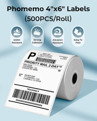 4X6 Thermal Labels – 500 PCS 4″X6″ White Labels Roll Shipping Labels