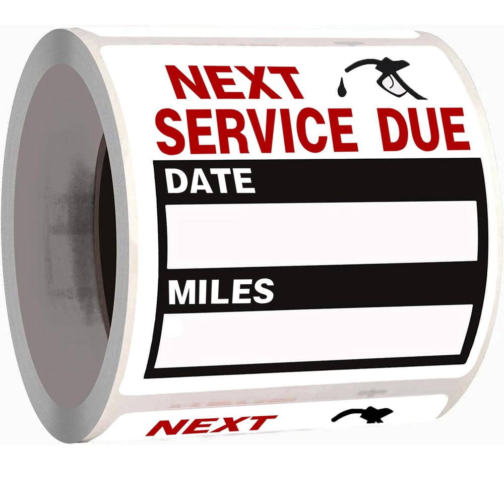 Adhesive Oil Change Due Reminder Stickers – 100 Count for Windshields