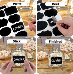 Chalkboard Labels 200 PCS Reusable Waterproof Jar Stickers with Marker Kitchen S