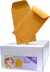 Nextday Labels #7 Coin Envelopes – 500-Pack Brown Kraft Gummed Money Envelopes f