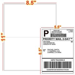 8.5×5.5 Half Sheet Shipping Labels Self Adhesive for Laser & Inkjet Printers US