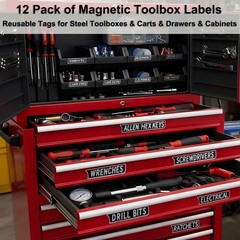 12 Pack Magnetic Toolbox Labels, 3DPrinted & Reusable Organizers for Steel To…