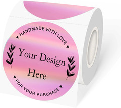 2 Inch White round Thermal Labels Sticker, Waterproof Circle Direct Thermal Labe