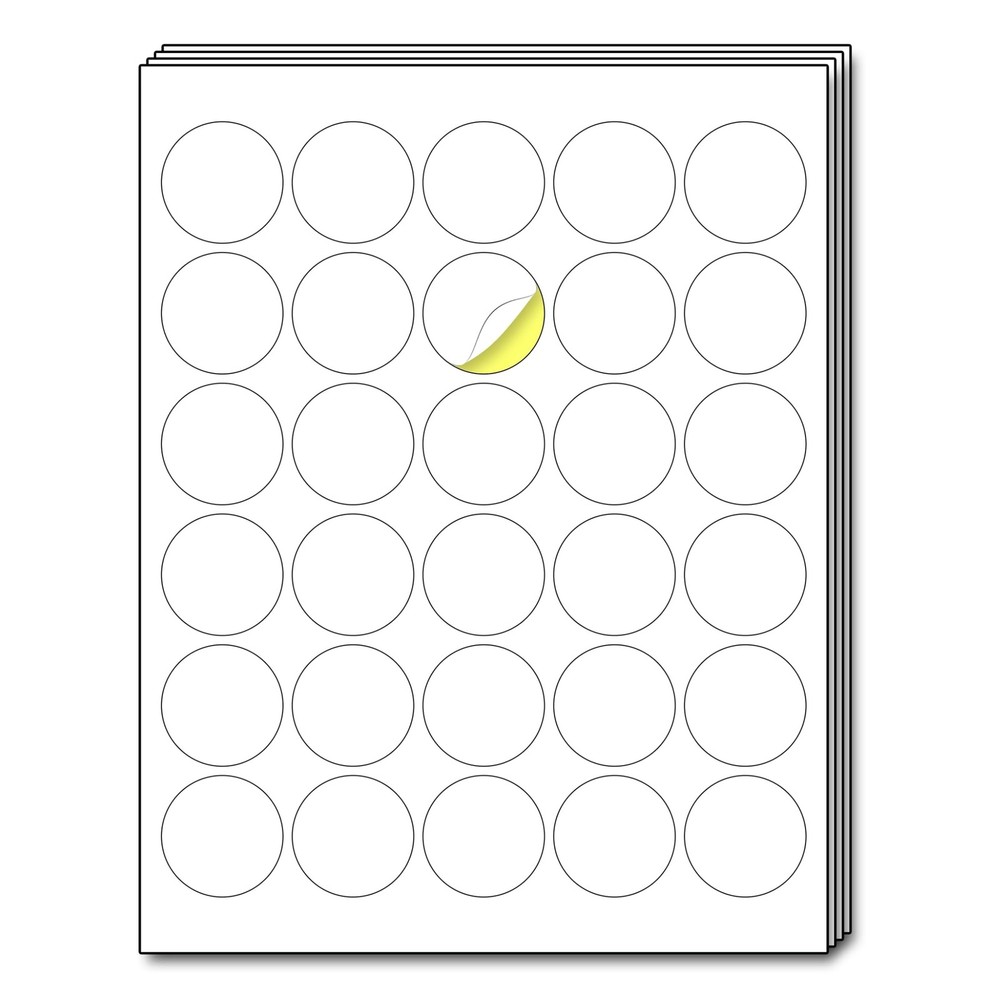40 Sheets – 1.5 inch Round Circle Labels, White 1.5″ | 40 Sheets,